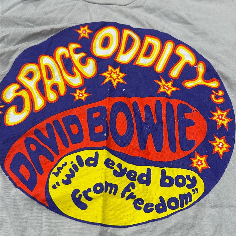 Retro Distressed Unique Print David Bowie Space Oddity Tee - Picture 9 of 10